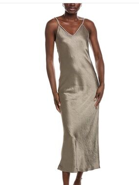 Marc Cain Sleek Taupe Slip Midi Dress